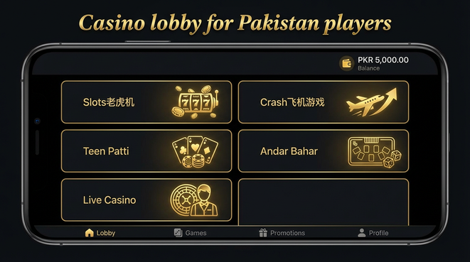 Lobby view of DK999 for Pakistan users